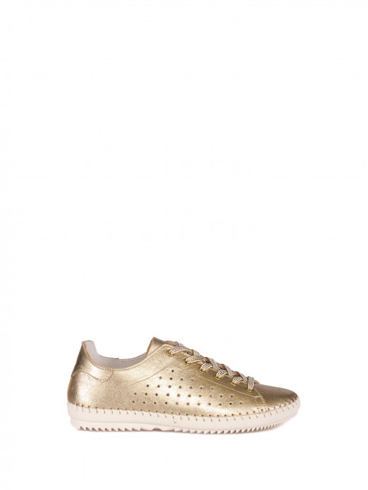 Sapato Desportivo em Pele Laminada com perfuraes