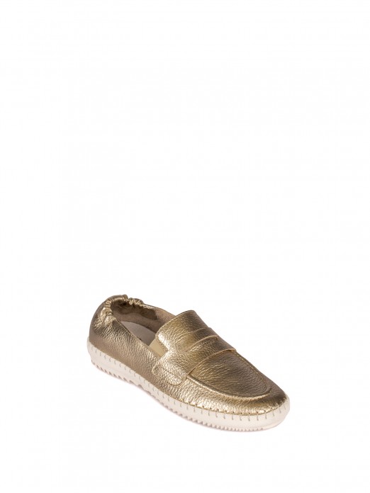 Mocassim Desportivo em Pele Laminada