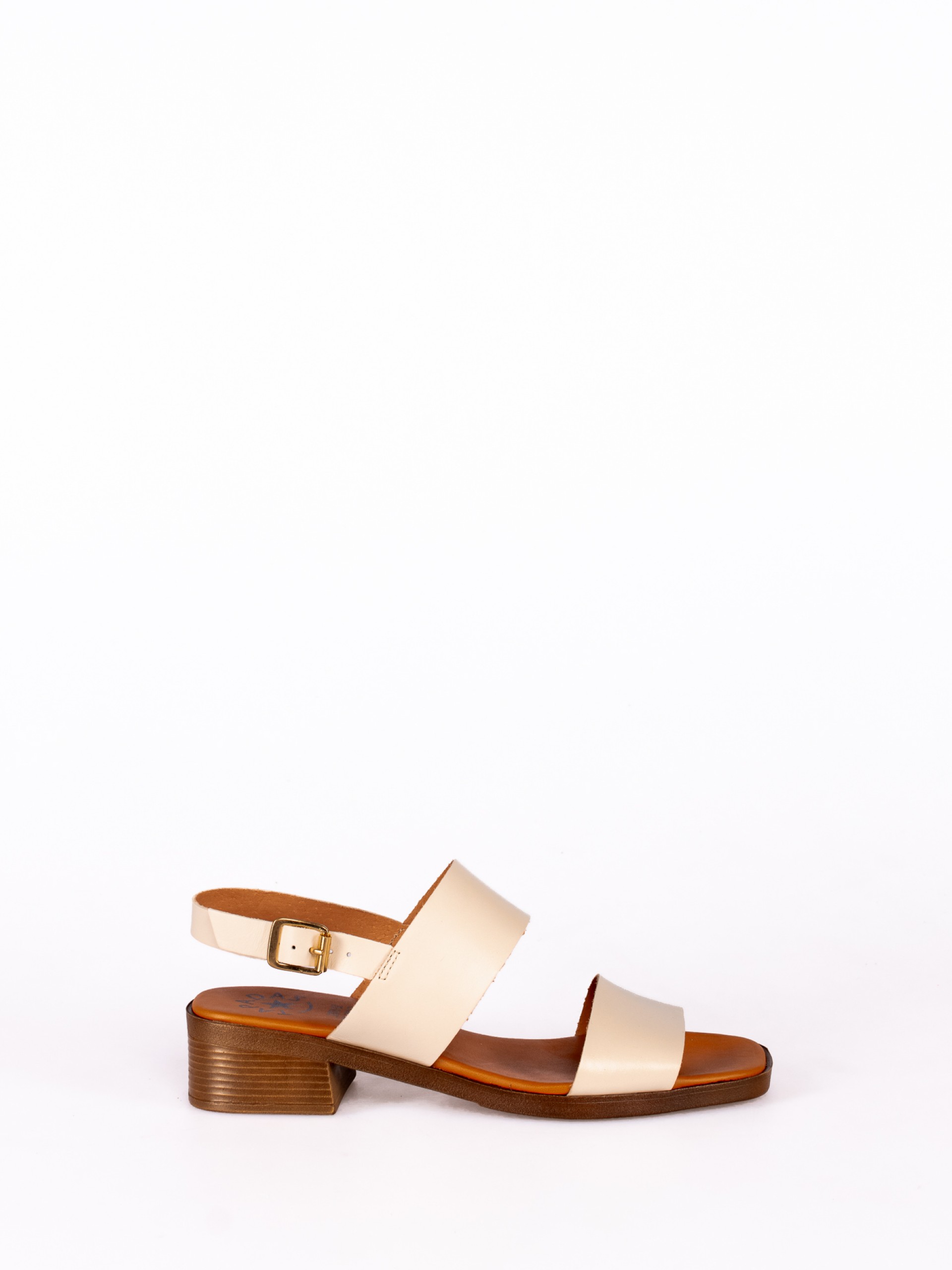 Leather Low Heel Sandal