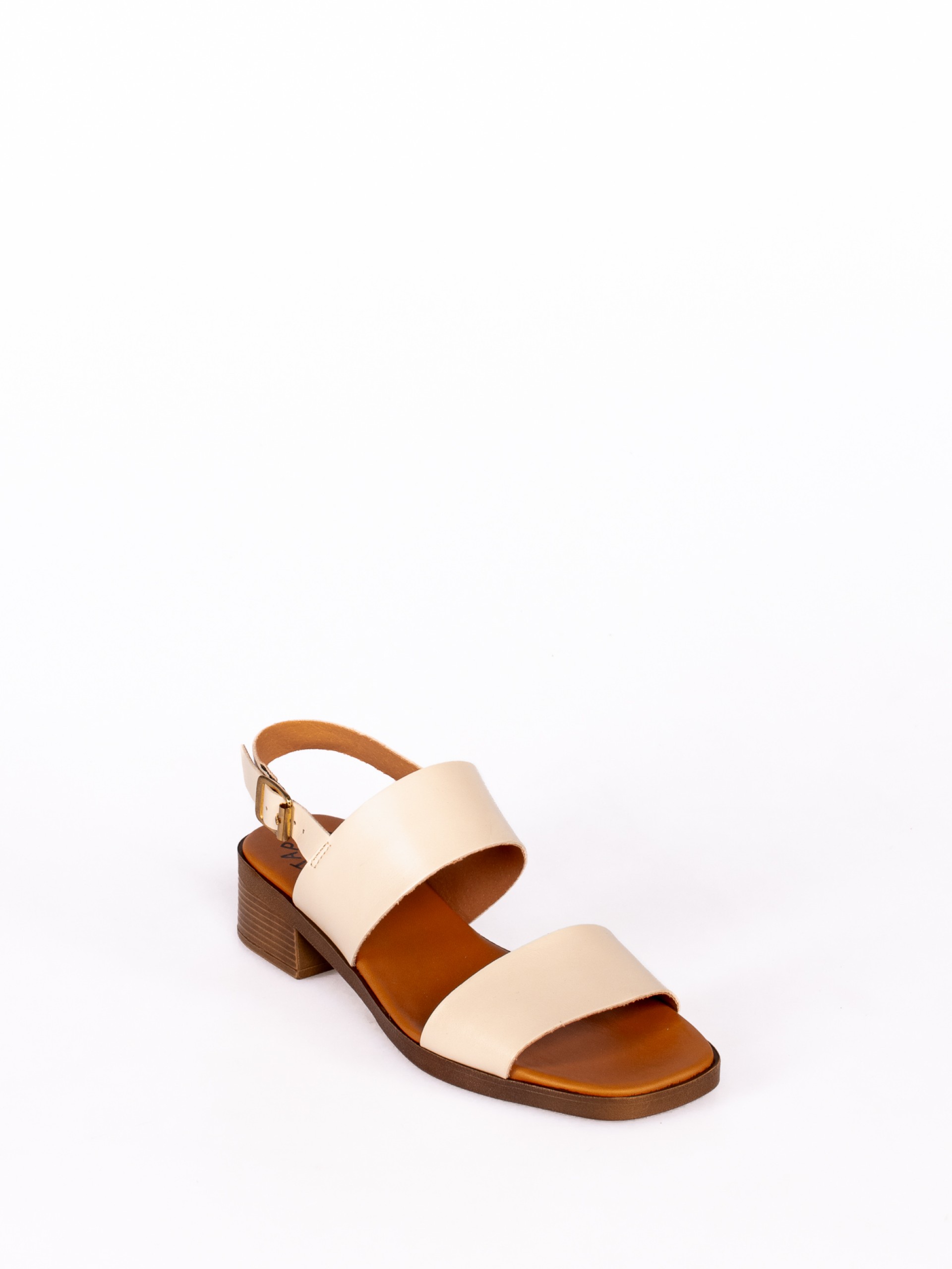 Leather Low Heel Sandal