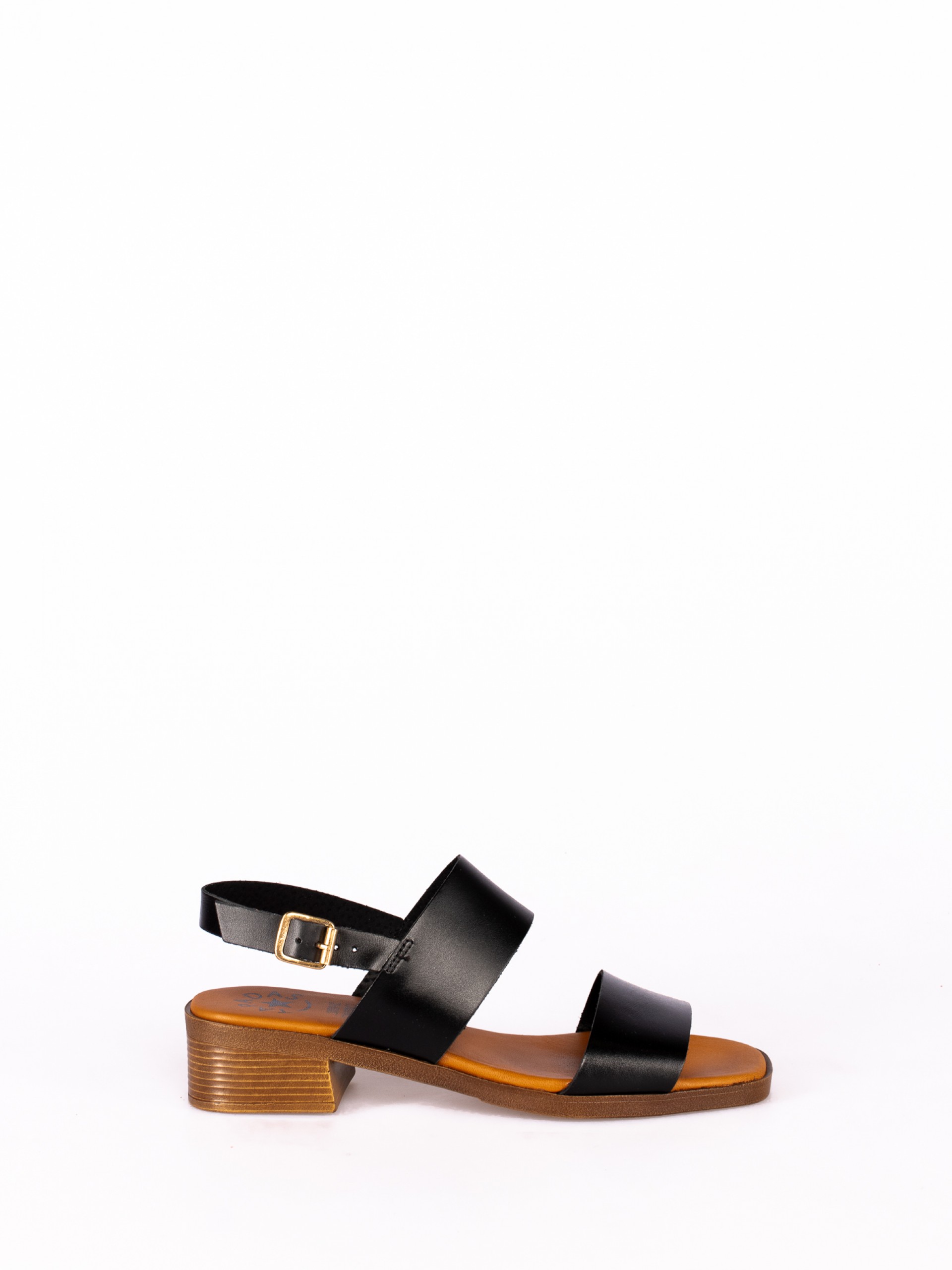 Leather Low Heel Sandal