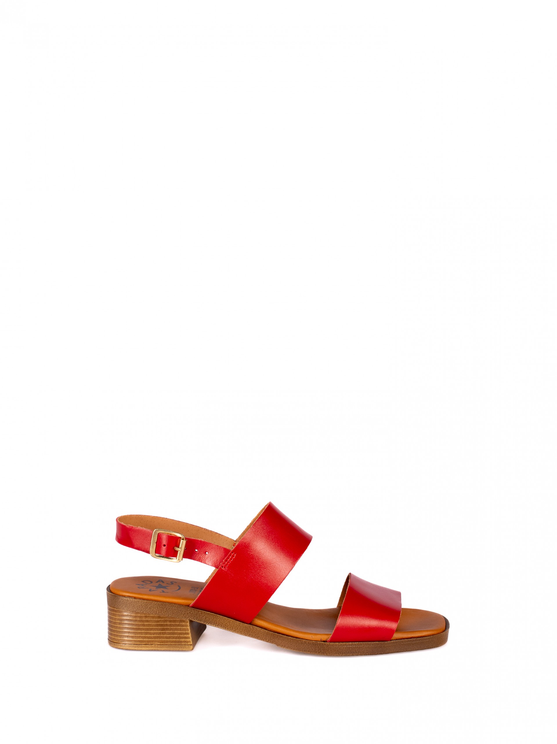 Leather Low Heel Sandal