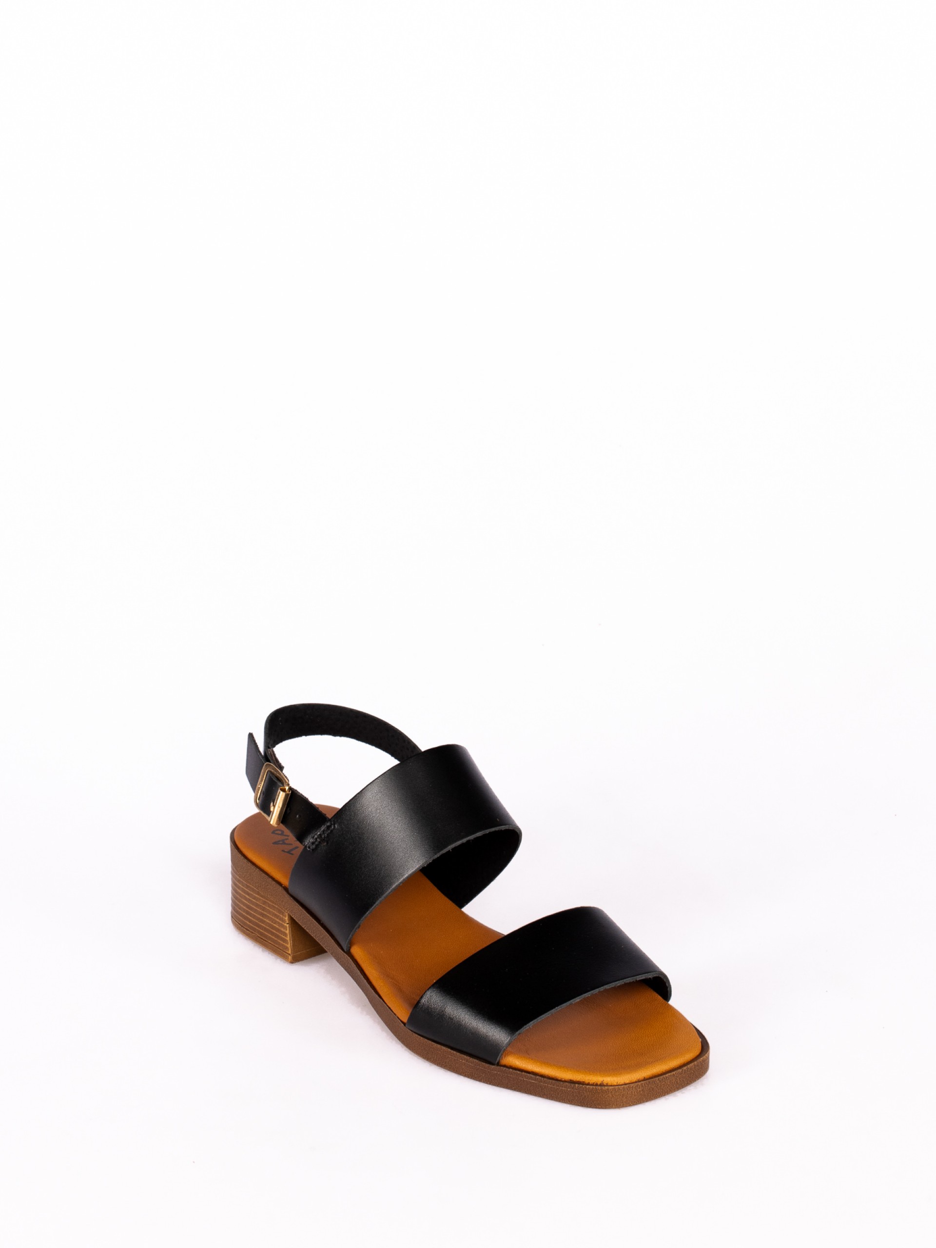 Leather Low Heel Sandal
