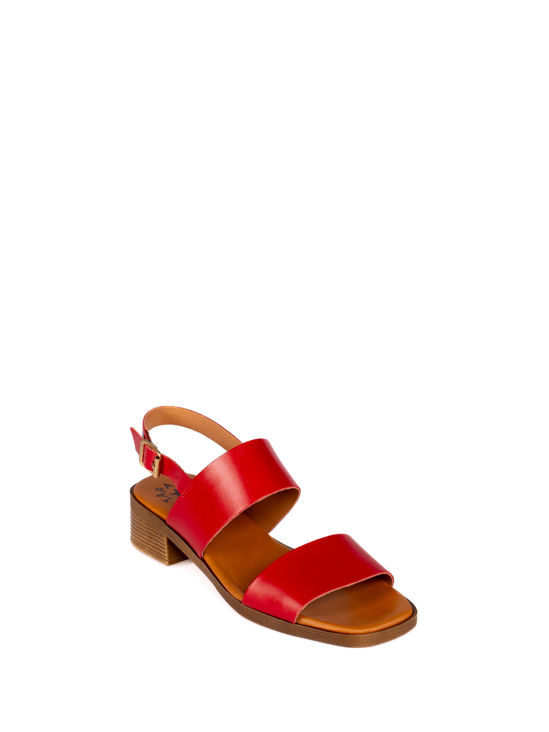 Leather Low Heel Sandal