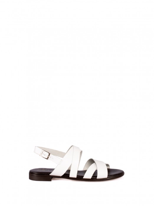 Flat Multiple Strap Leather Sandal