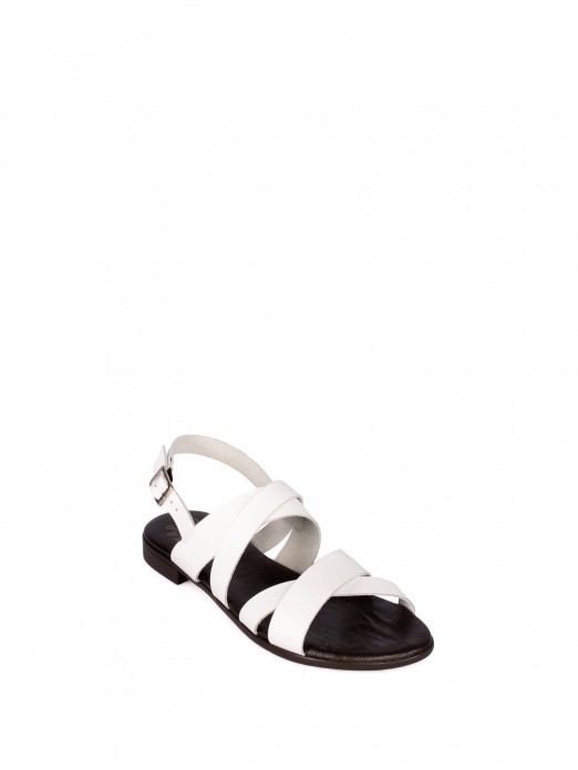 Flat Multiple Strap Leather Sandal