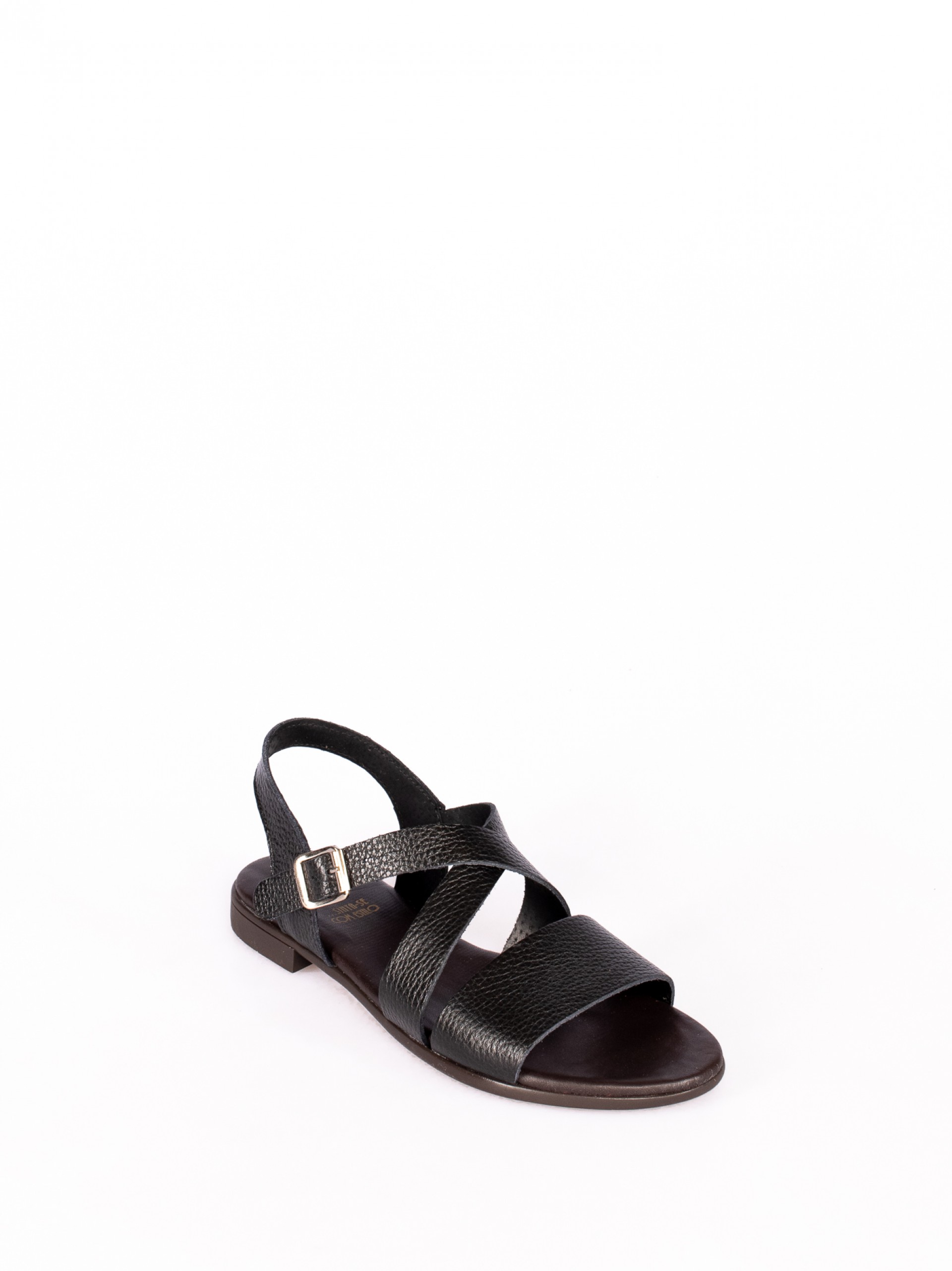 Sandália Rasa em Pele