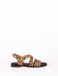 Sandália Rasa em Pele Animal Print Sandália Rasa em Pele Animal Print