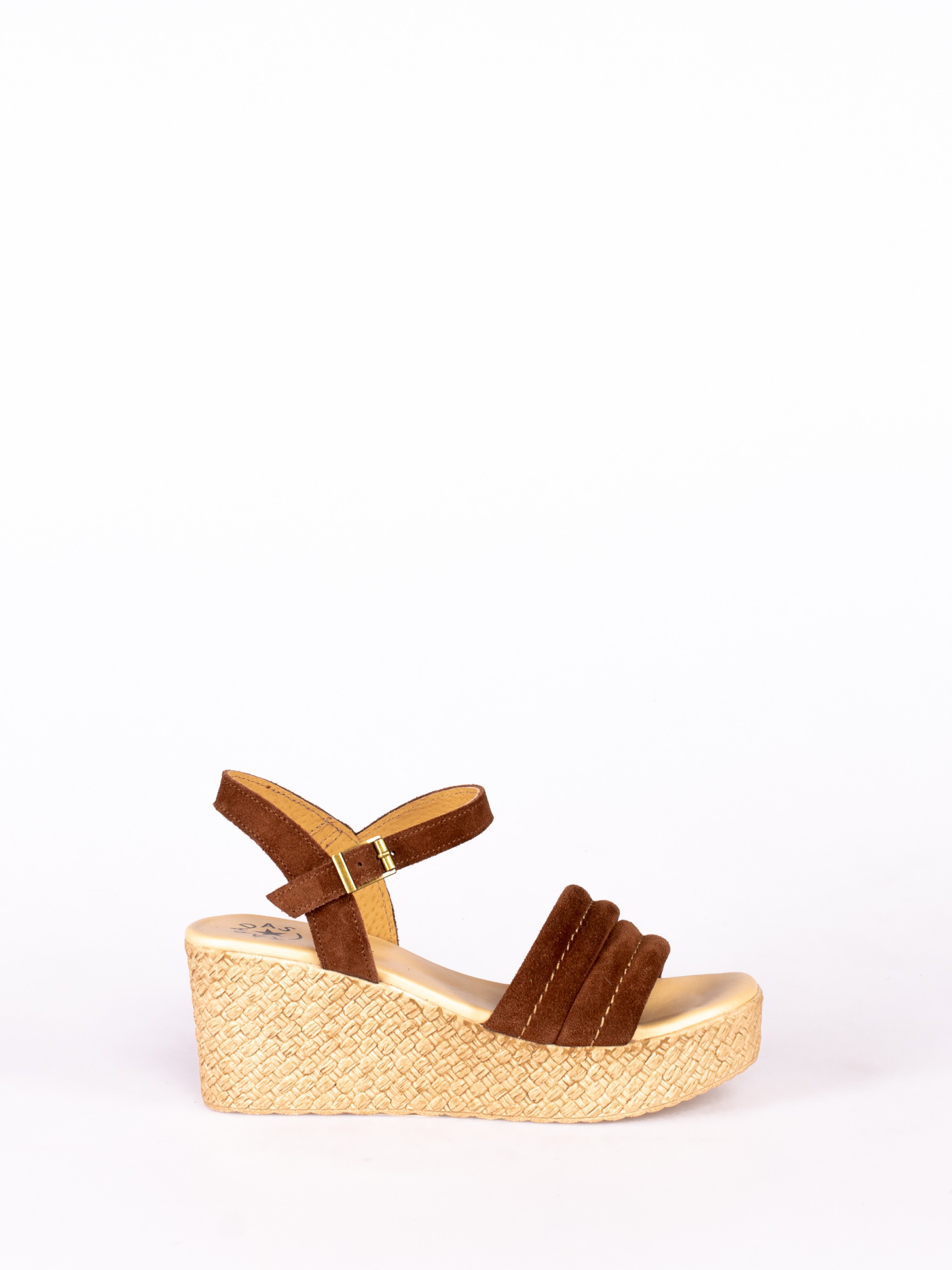 High Wedge Sandal with cushioned suede straps