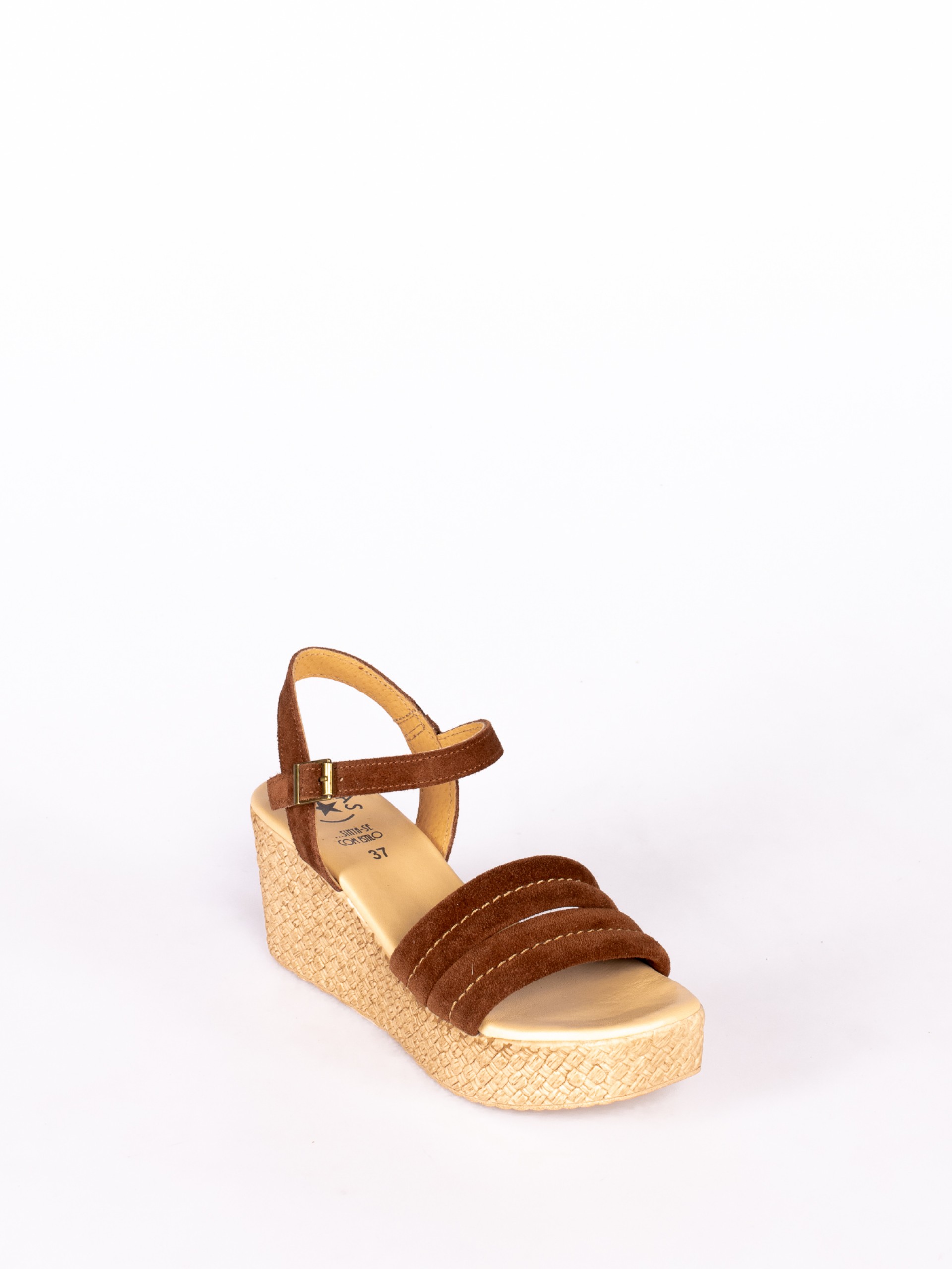 High Wedge Sandal with cushioned suede straps