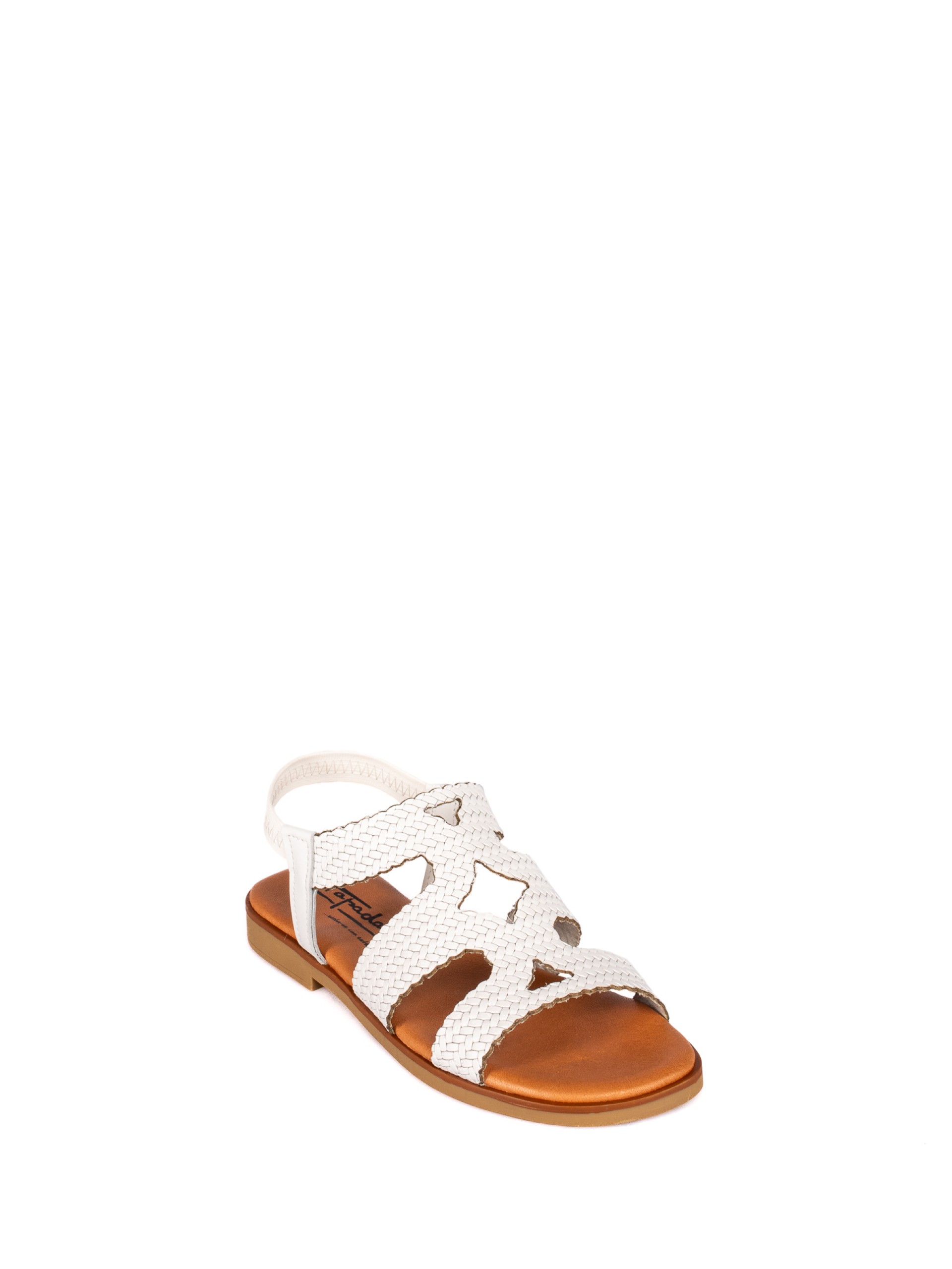 Embossed Leather Flat Sandal