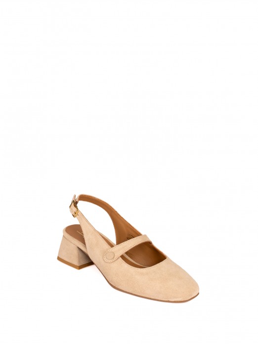 Suede Mid Heel Shoe