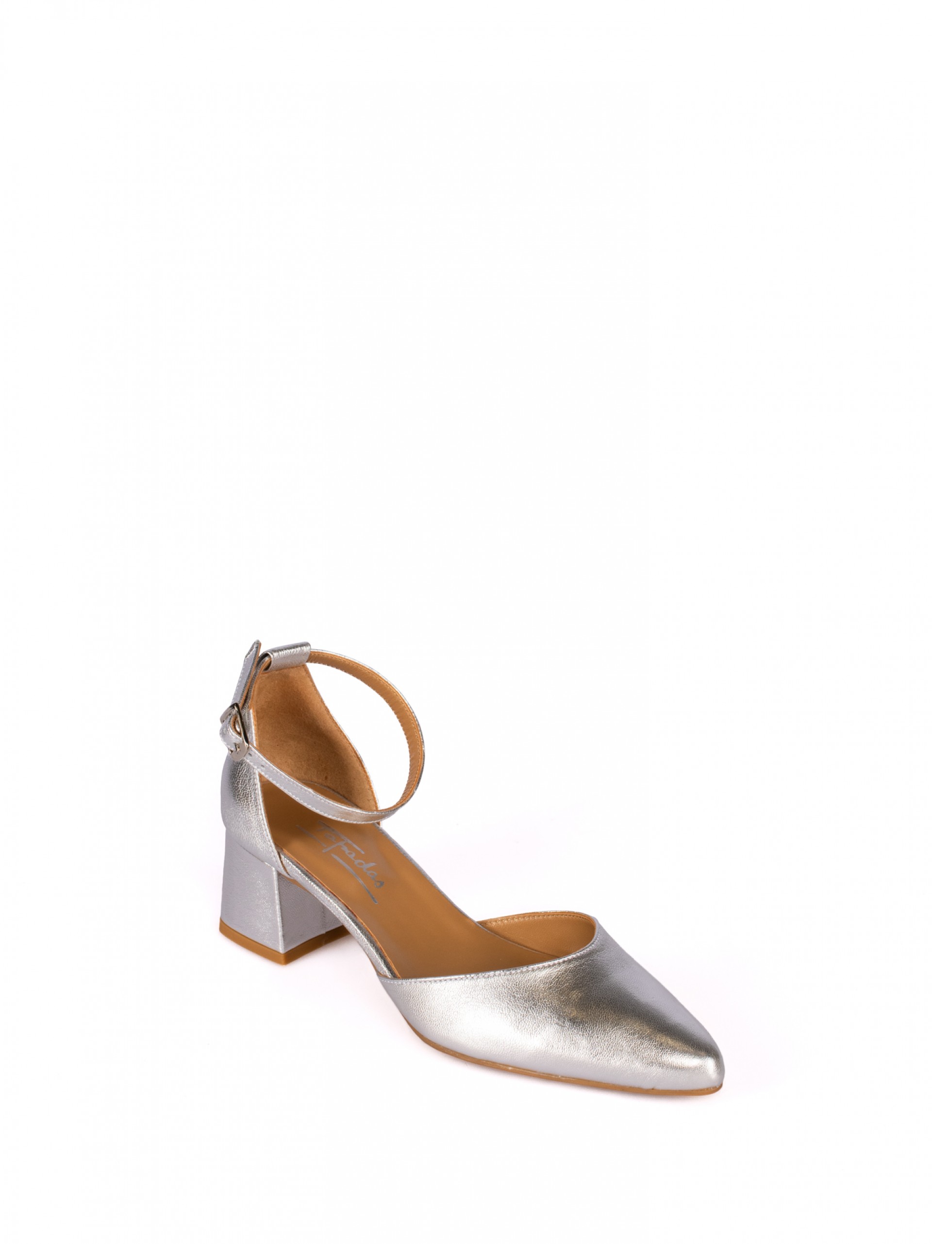 Medium Heel Shoe in Laminated Leather