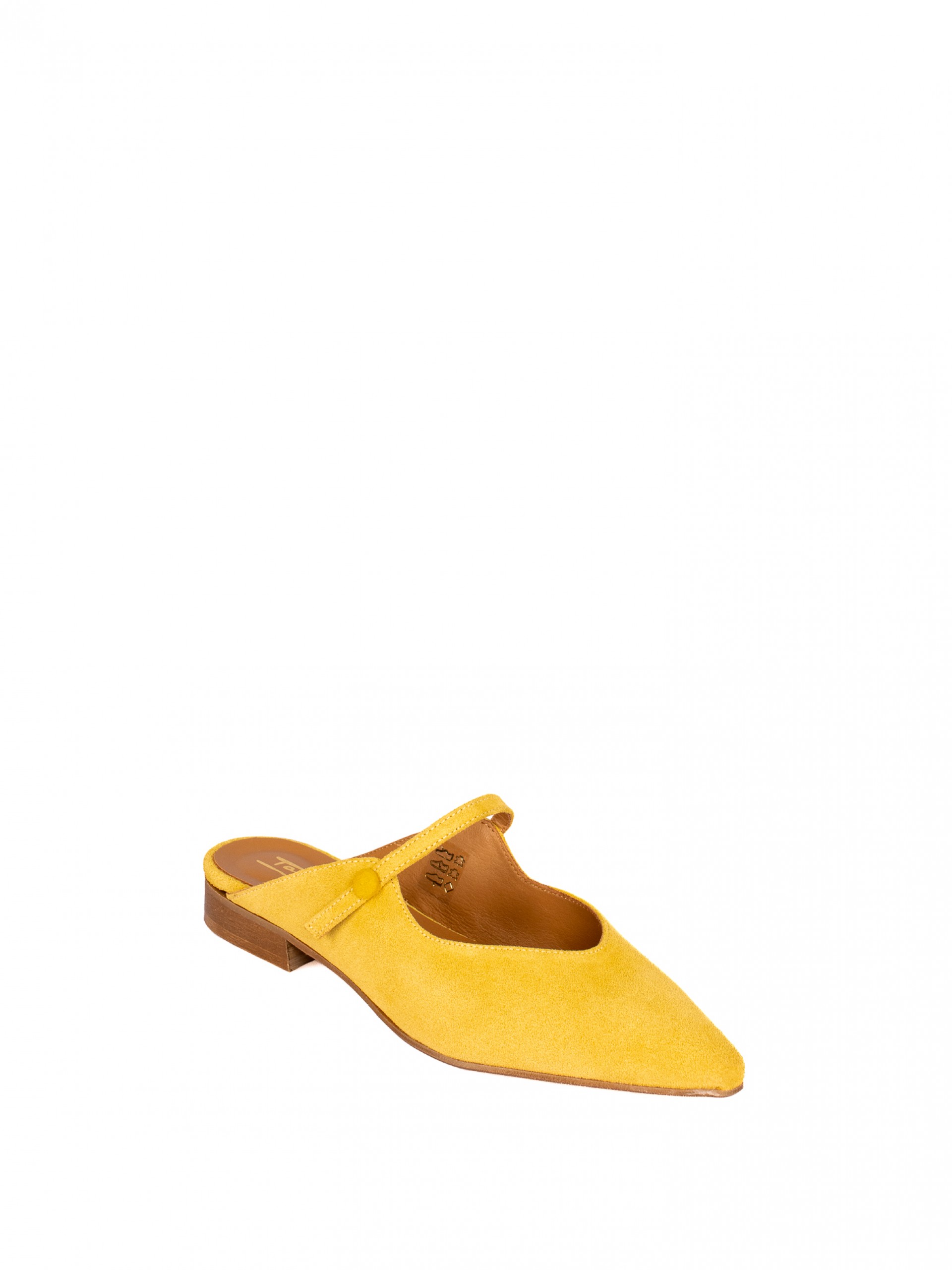 Suede mule with Button