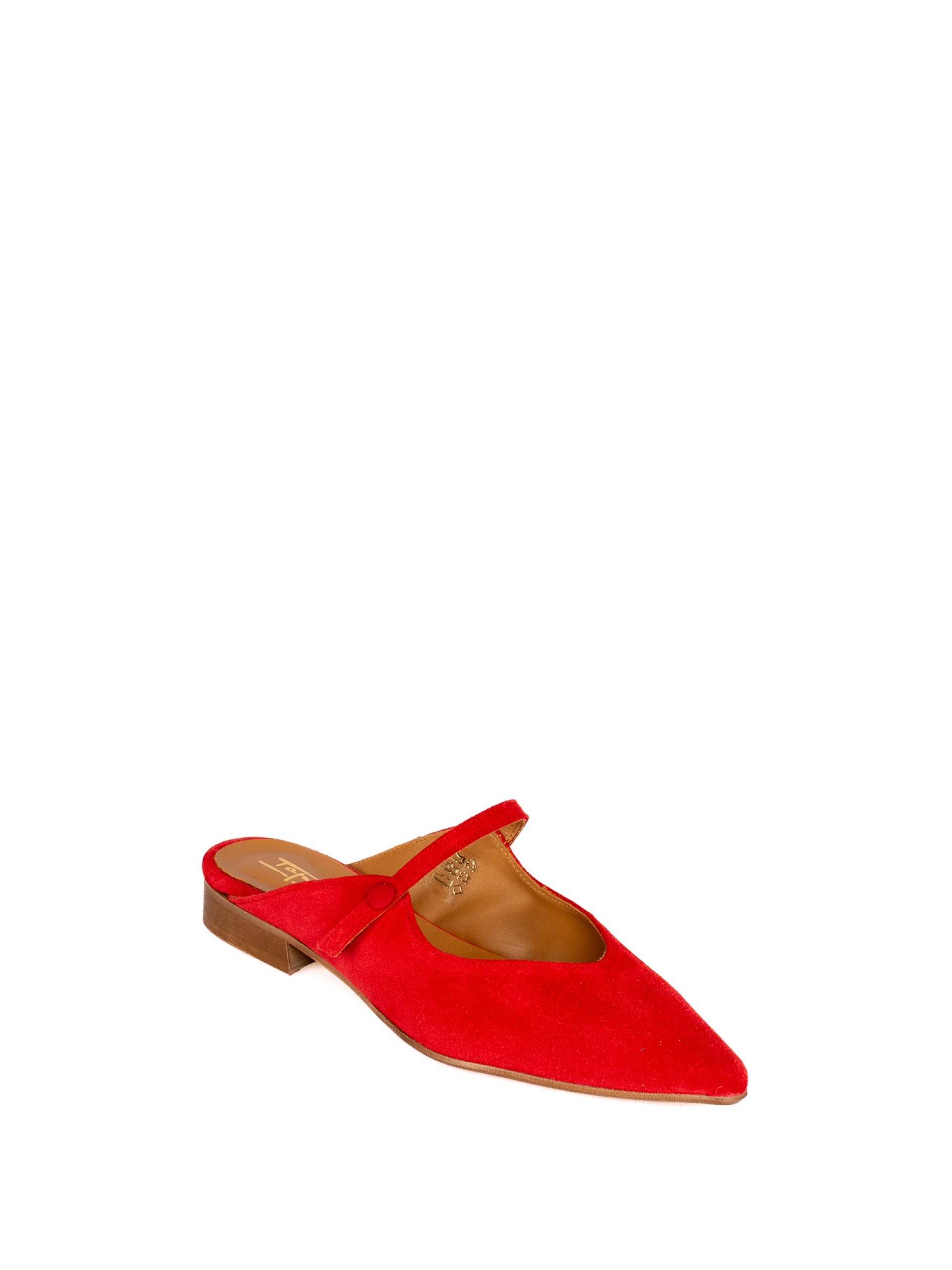 Suede mule with Button