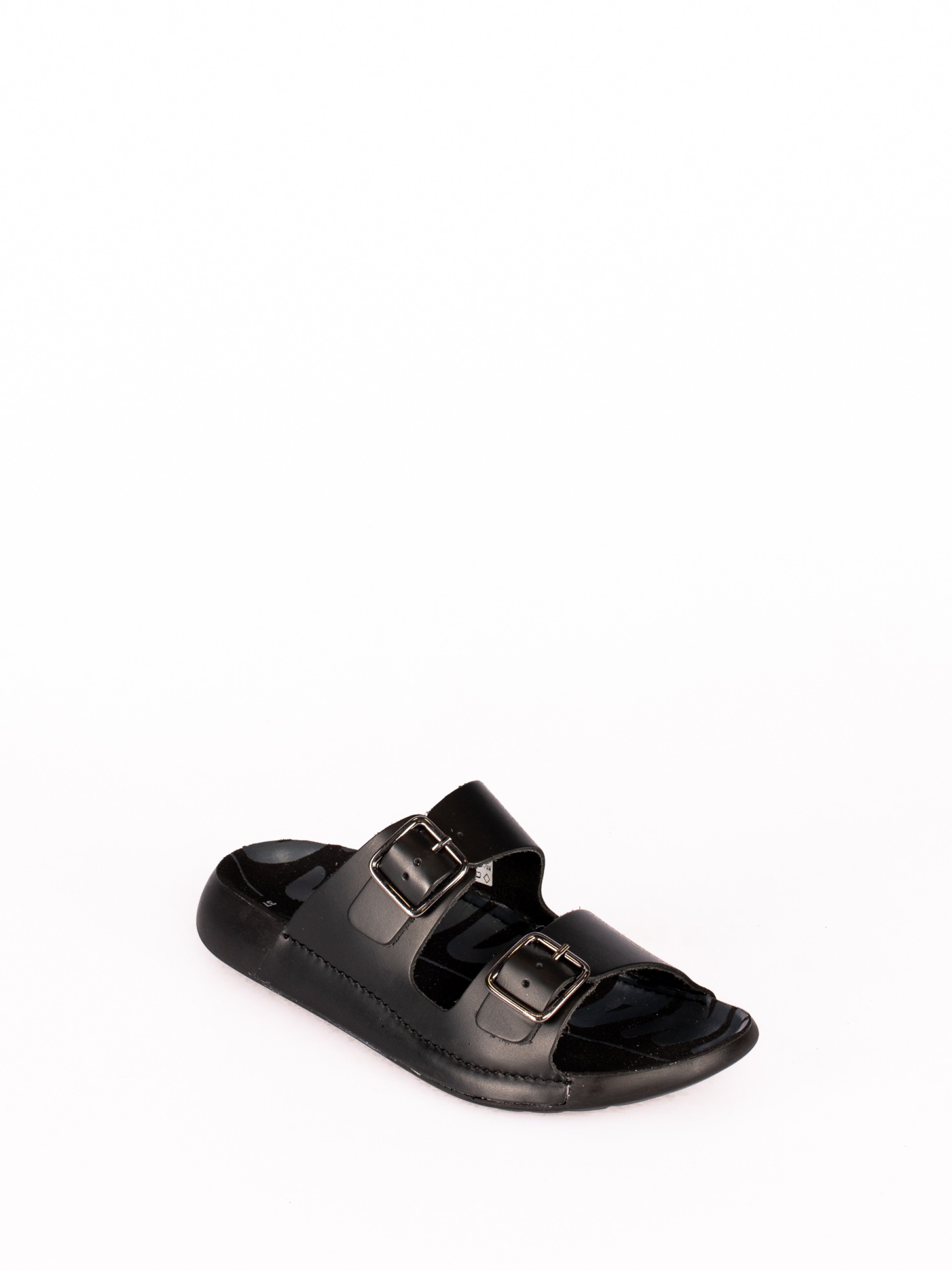 Chinela Conforto com Duas Fivelas em Pele