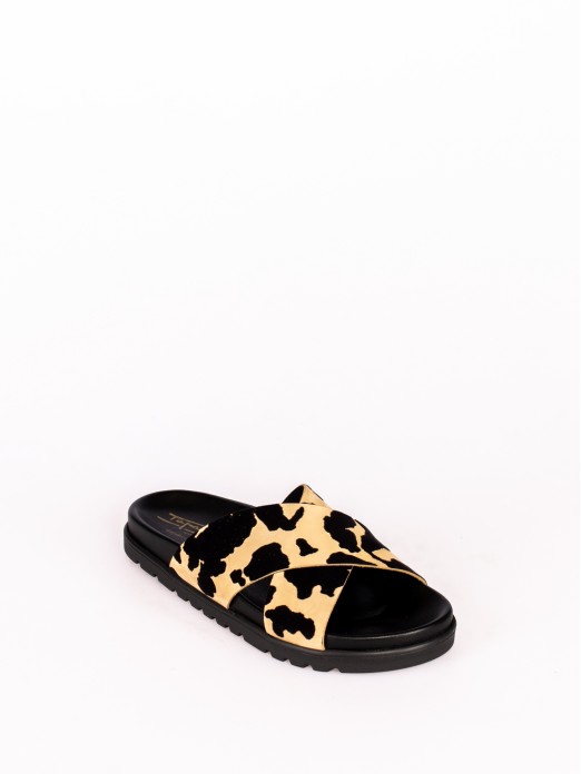 Chinelo Bio com tiras traadas com Animal Print