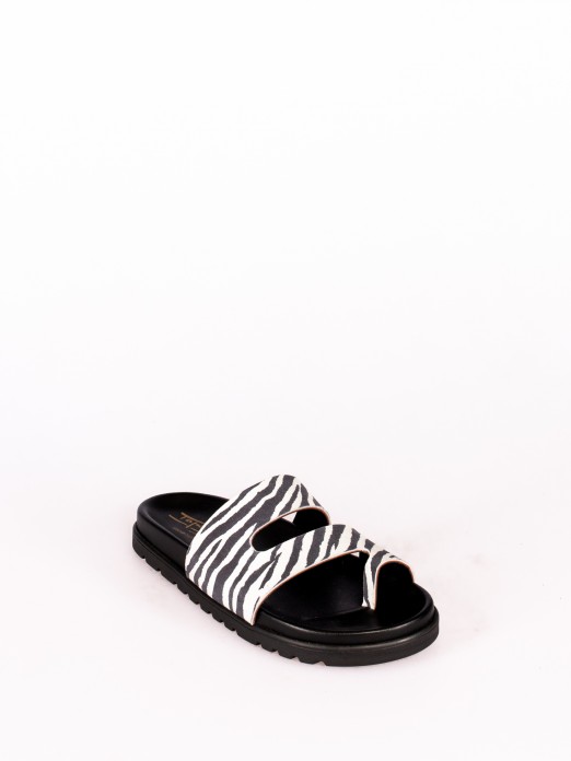 Chinelo Bio em Pele padro Animal Print