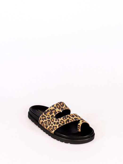 Chinelo Bio em Pele padro Animal Print