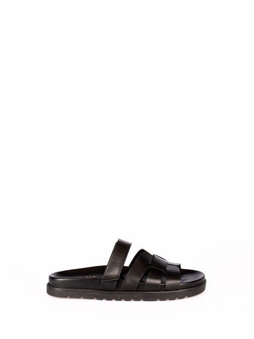 Bio Leather Slipper with Velcro