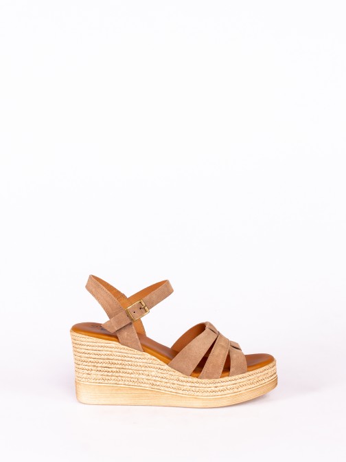 Wedge Sandal High in Suede