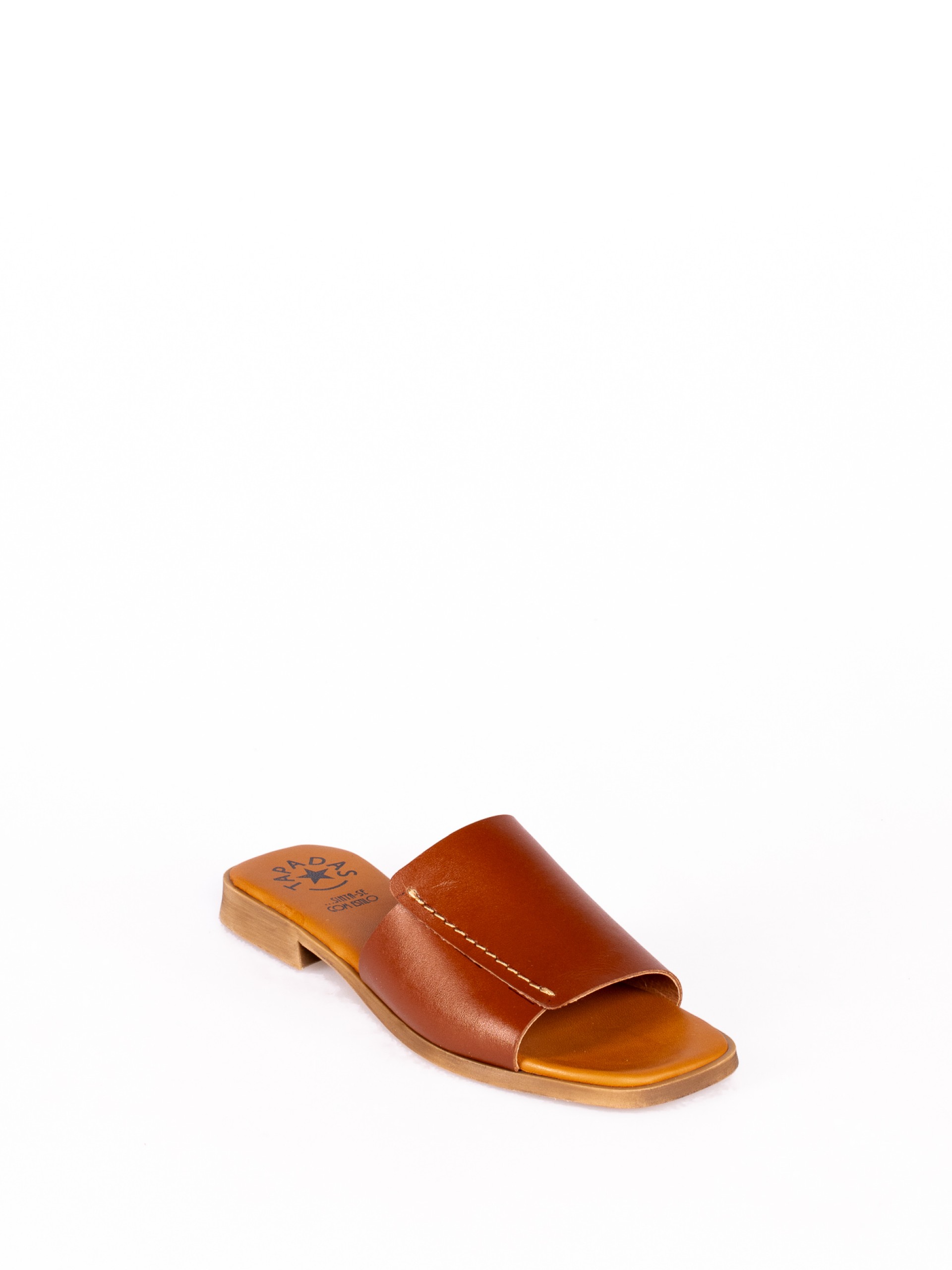 Chinela de Gáspea larga em Pele