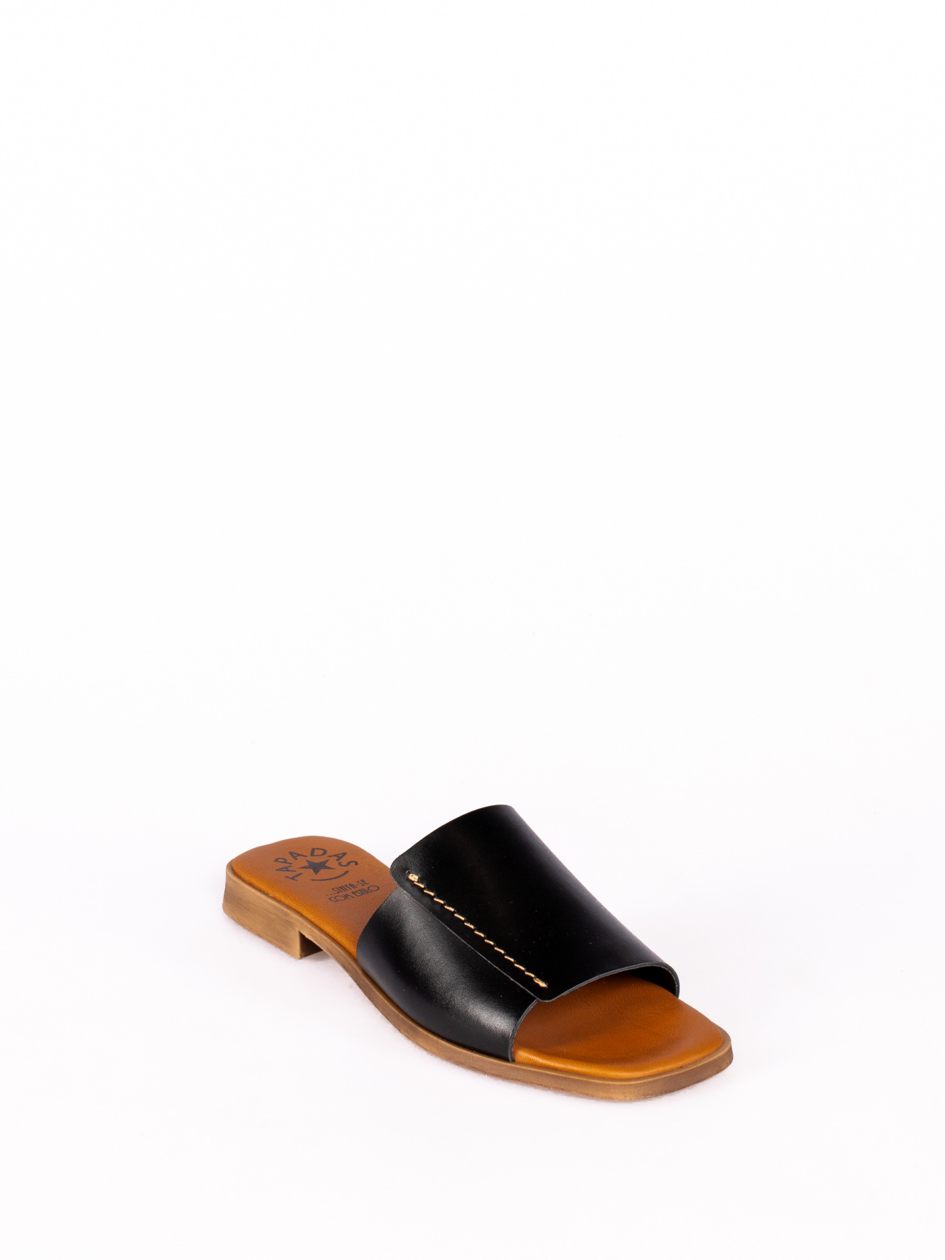 Wide Leather Upper Slipper