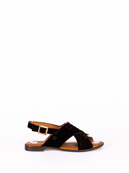Suede Flat Sandal