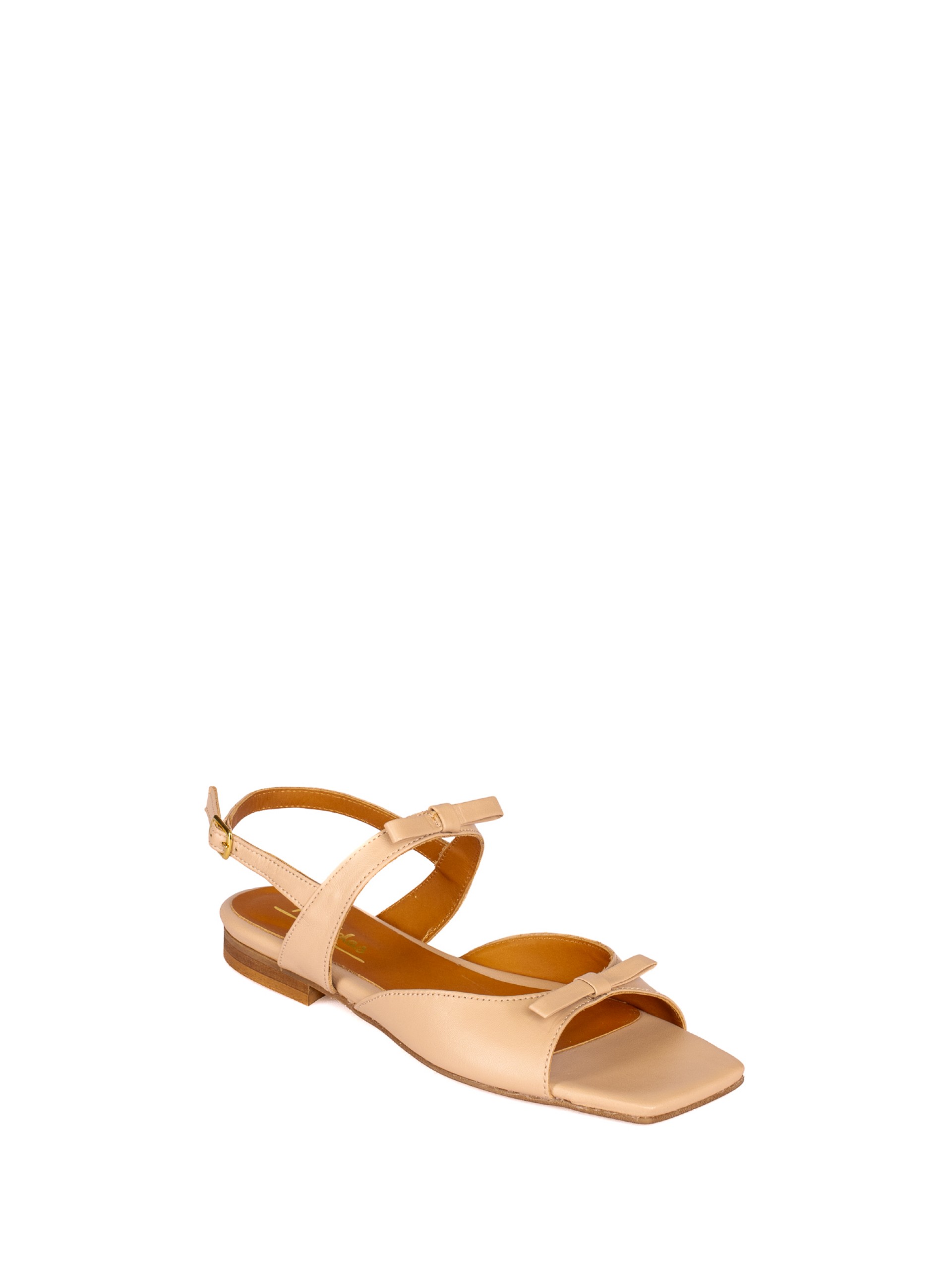 Sandal with leather bow detail