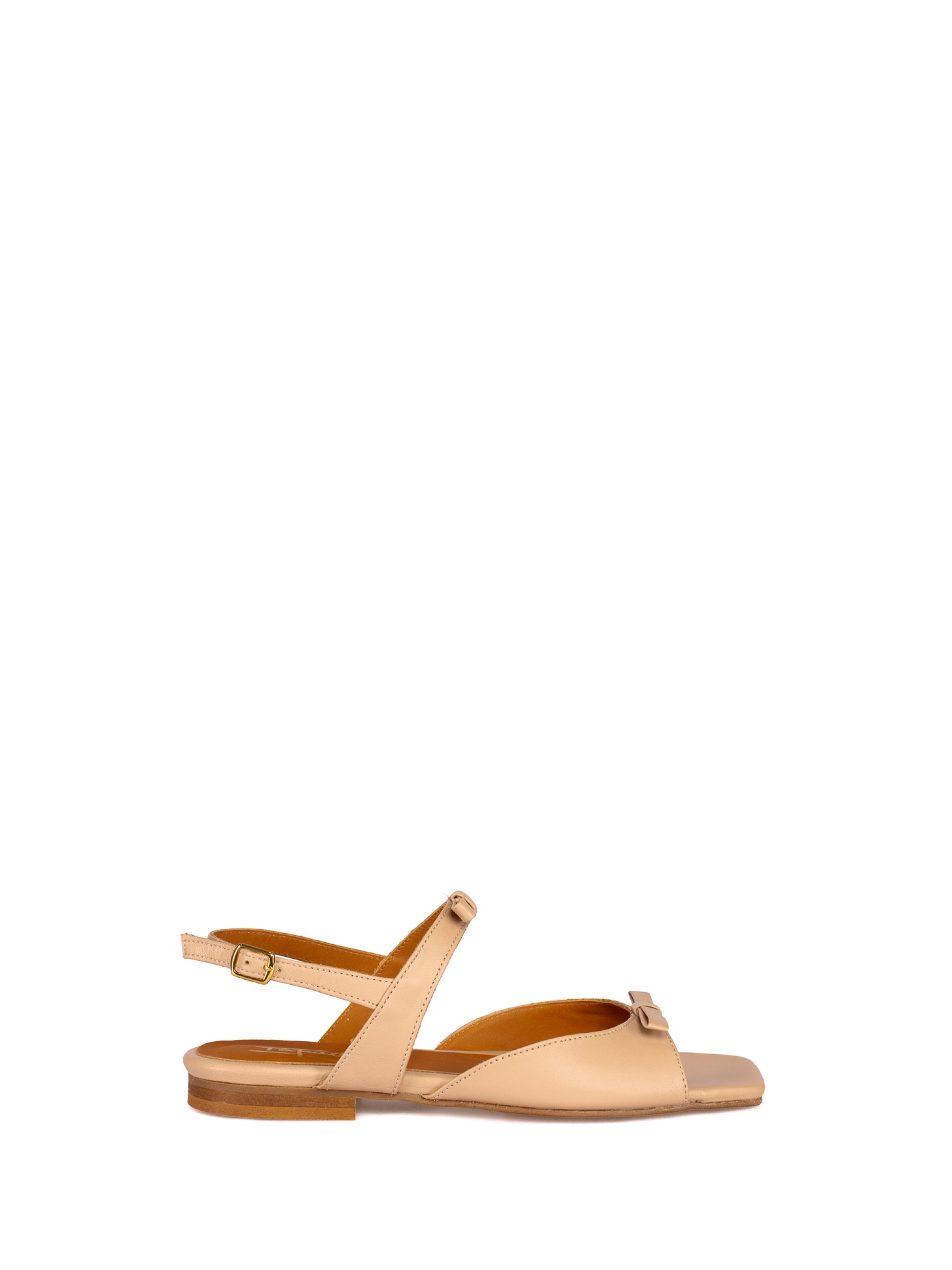 Sandal with leather bow detail