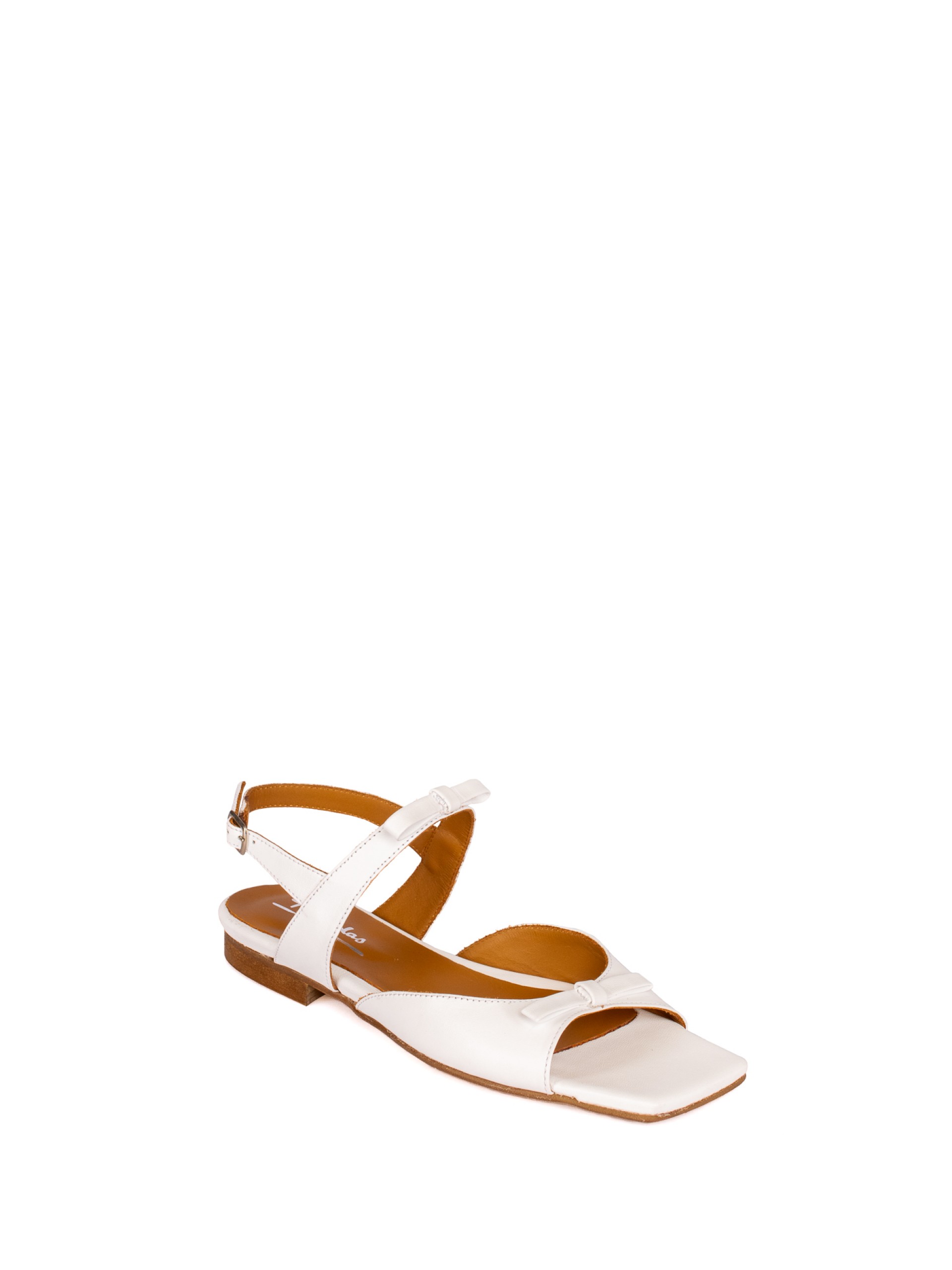 Sandal with leather bow detail