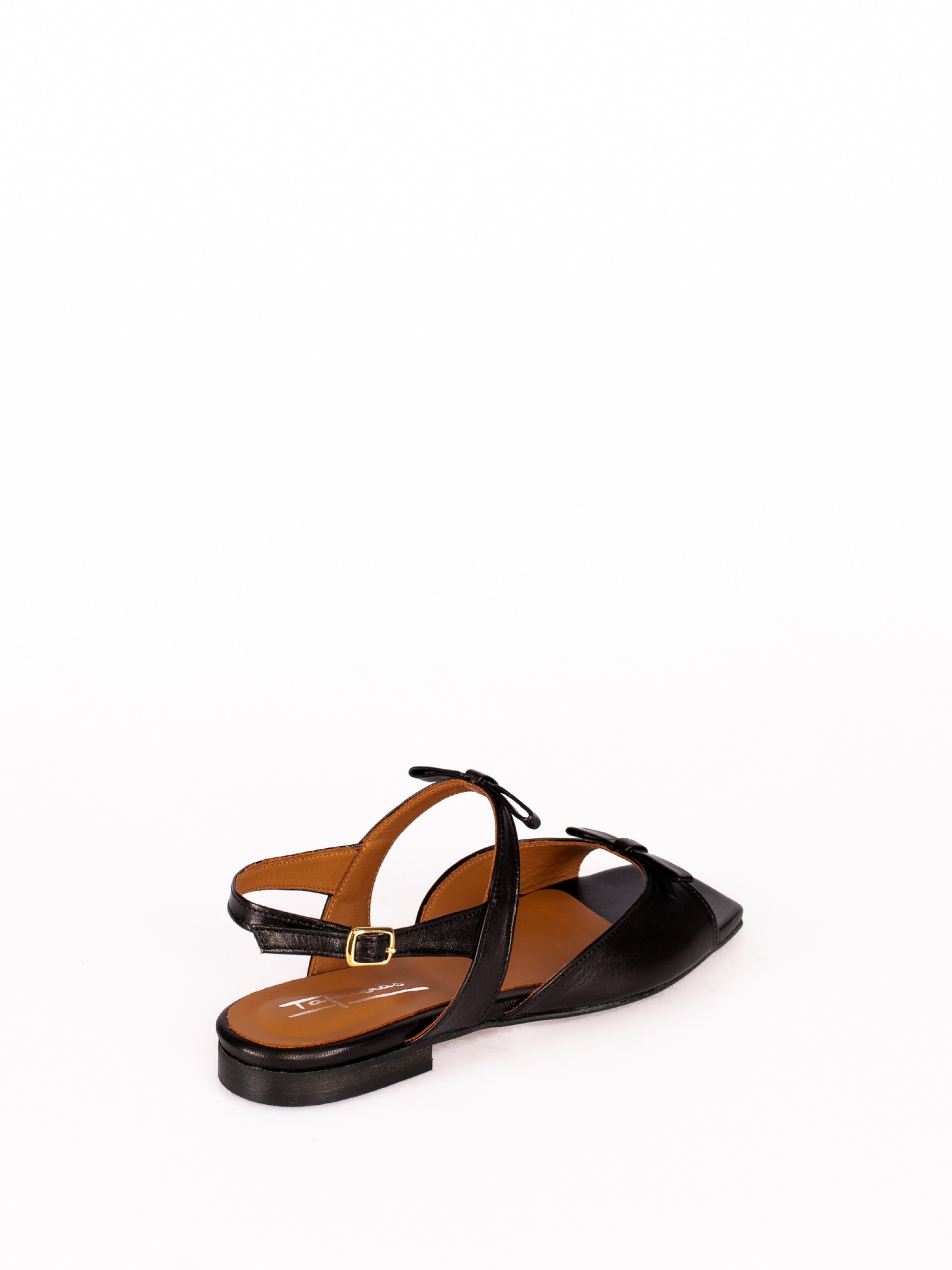 Sandal with leather bow detail