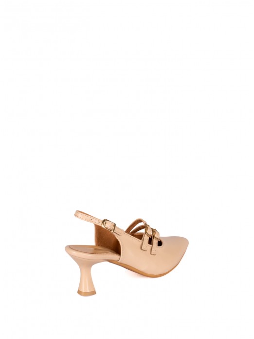 Mule com Salto em Pele