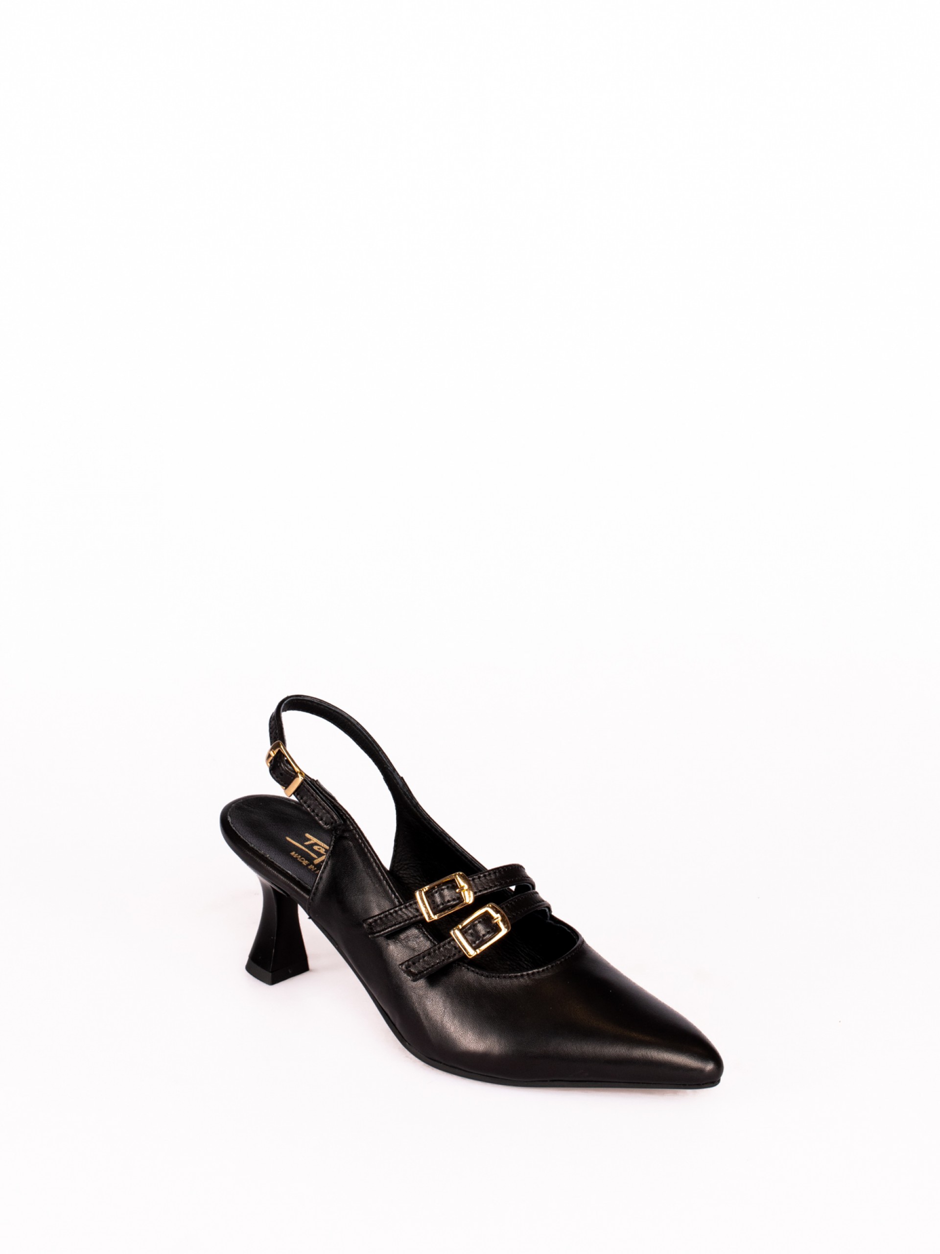 Mule with Leather Heel