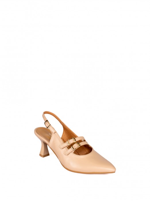 Mule com Salto em Pele