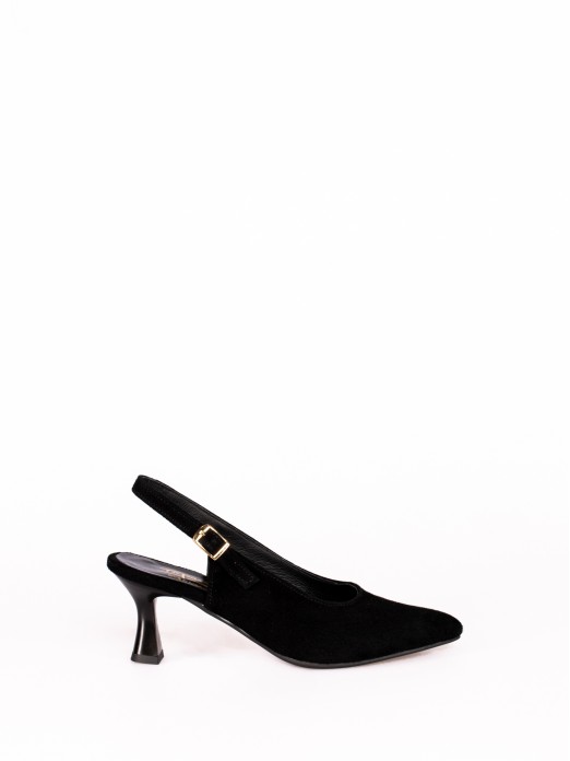 Mule with Suede Heels