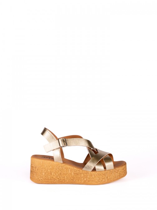 Wedge Sandal with Leather Straps Wedge Sandal with Leather Straps