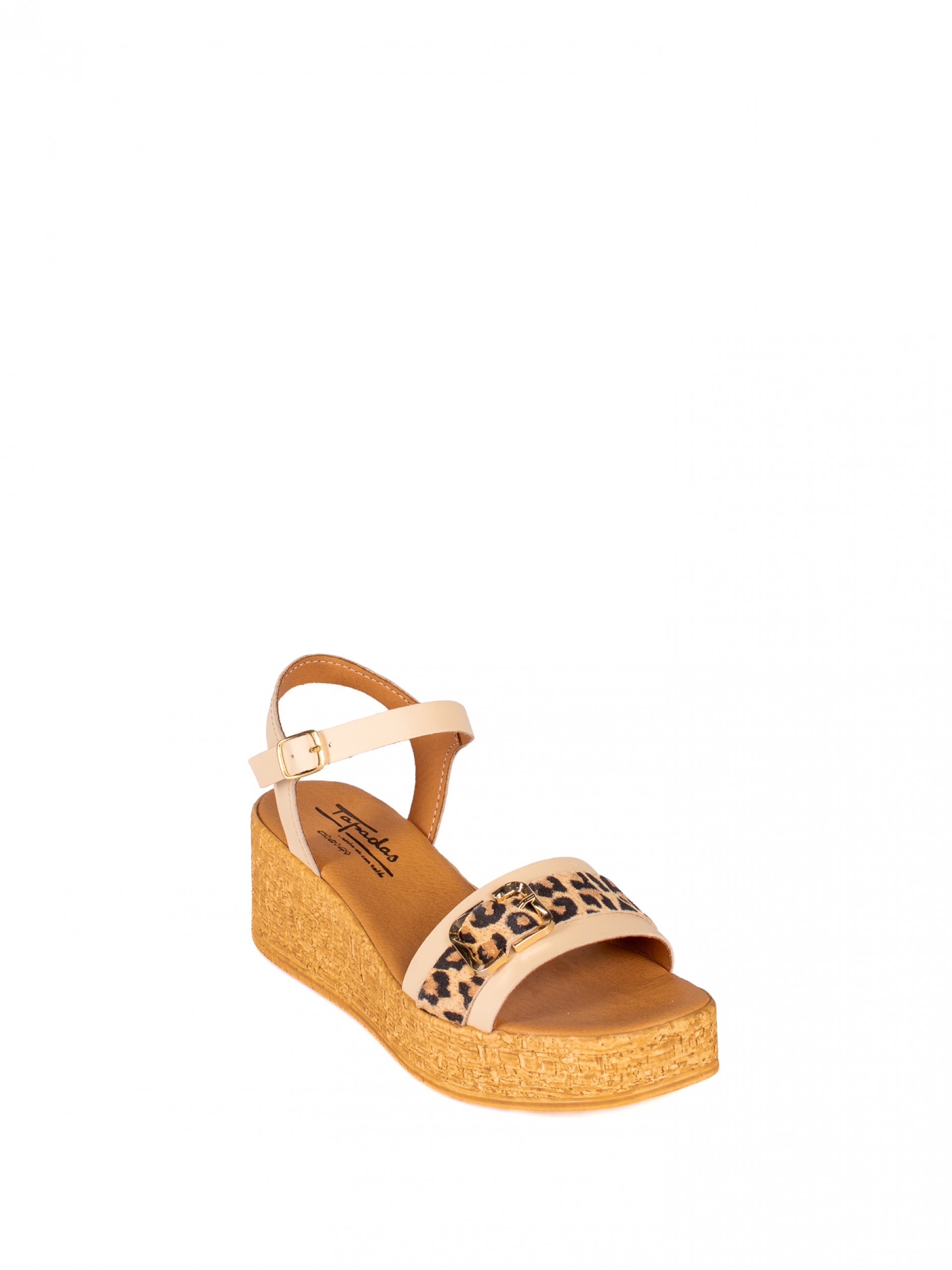Wedge Sandal with Animal Print detail