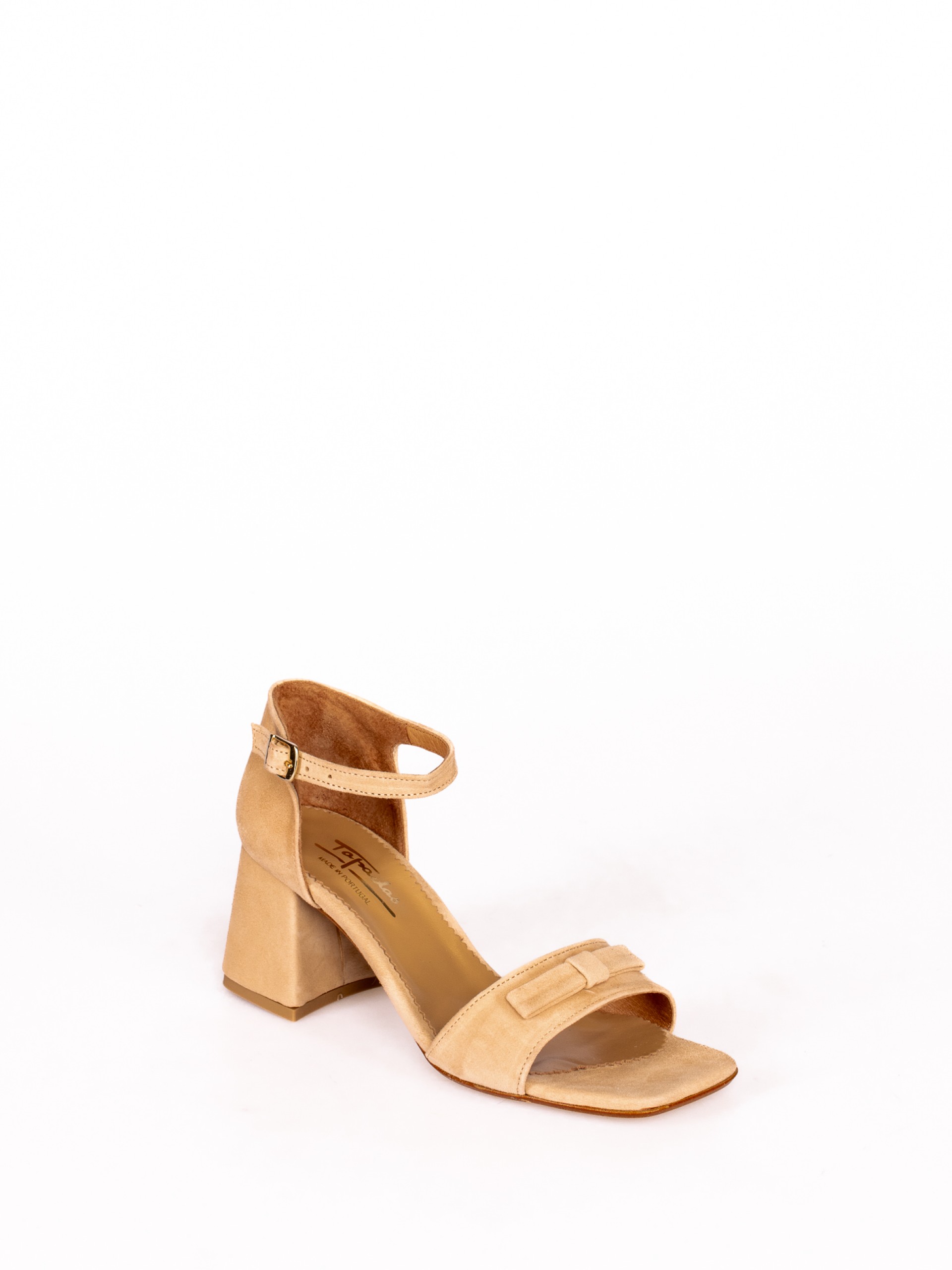 High Heel Sandal with Bow Detail in Suede