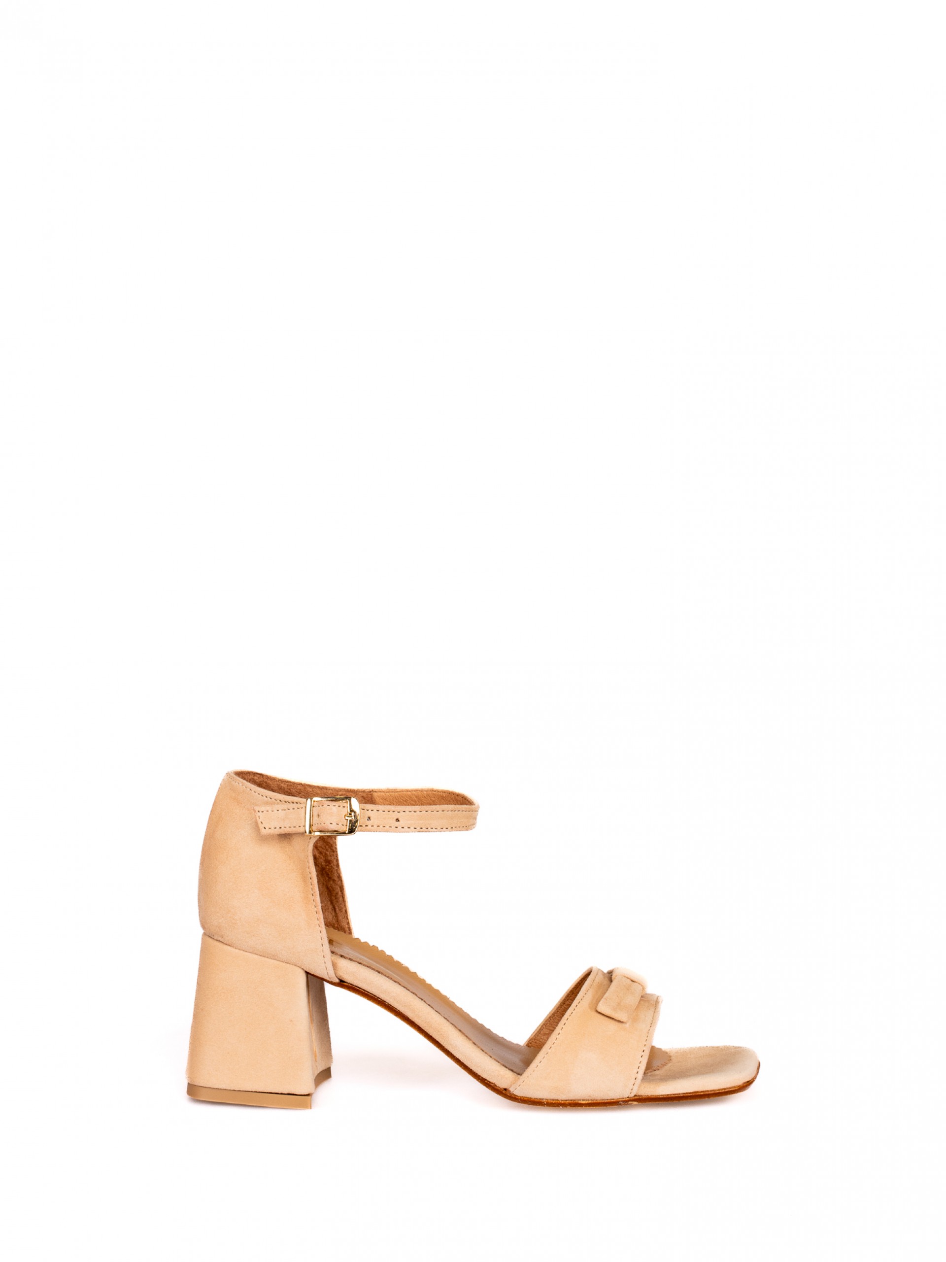 High Heel Sandal with Bow Detail in Suede