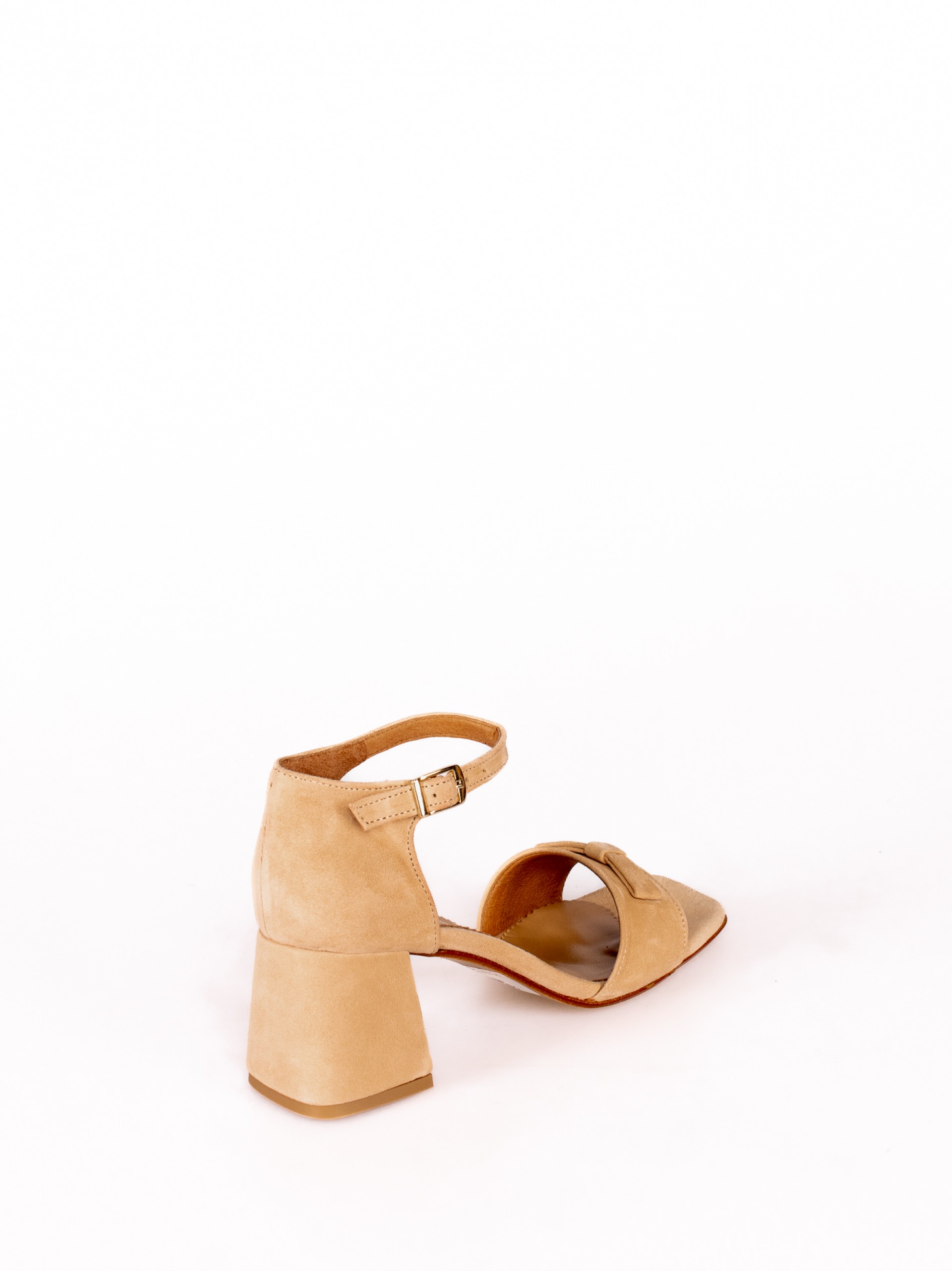 High Heel Sandal with Bow Detail in Suede