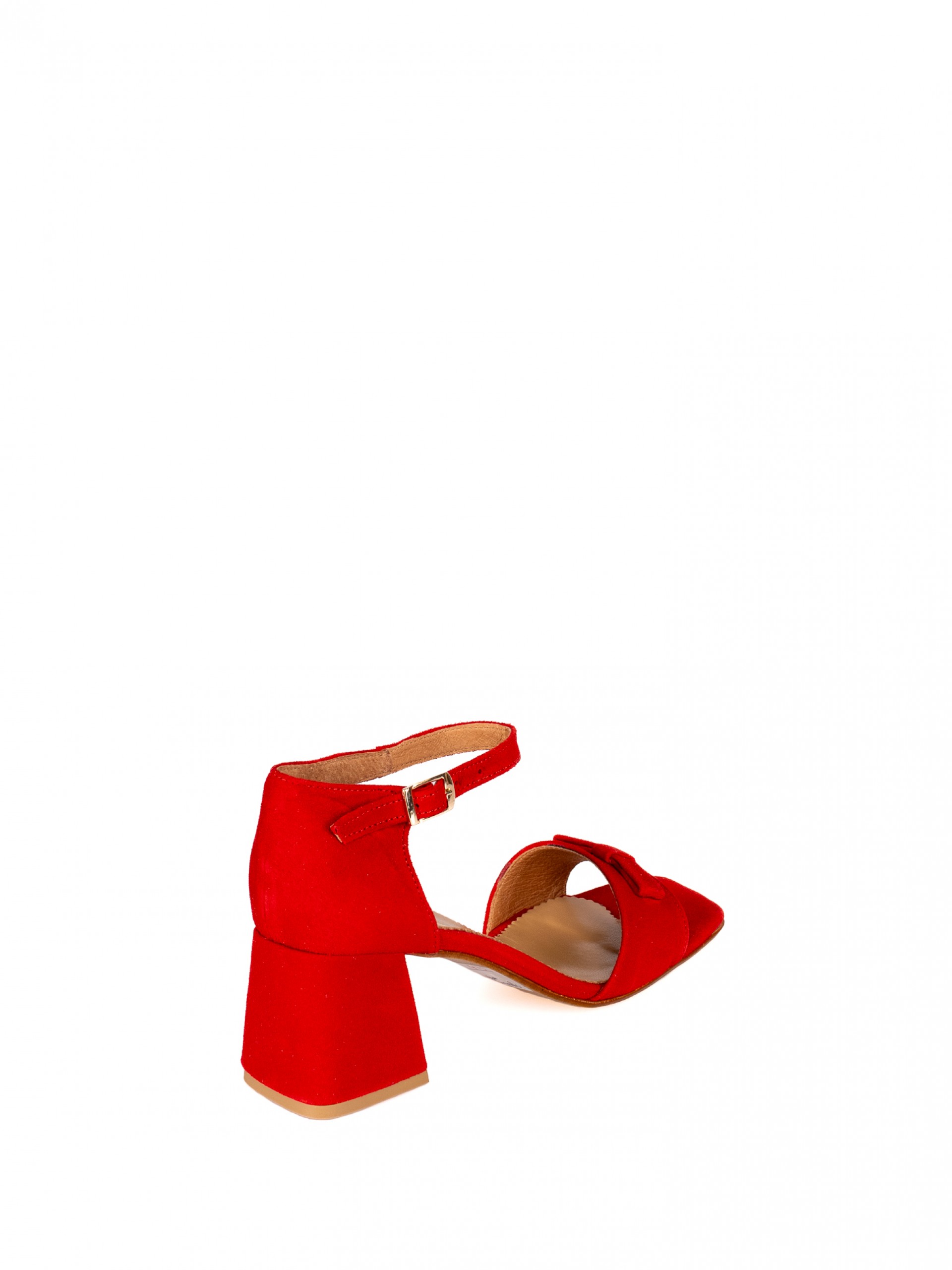 High Heel Sandal with Bow Detail in Suede