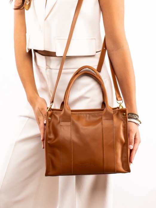 LEATHER HAND AND CROSSBODY BAG