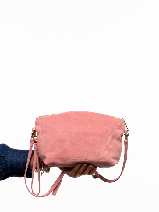 HANDBAG IN SUEDE AND TEXTILE