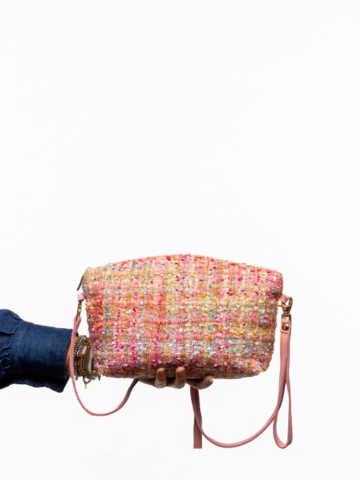 HANDBAG IN SUEDE AND TEXTILE