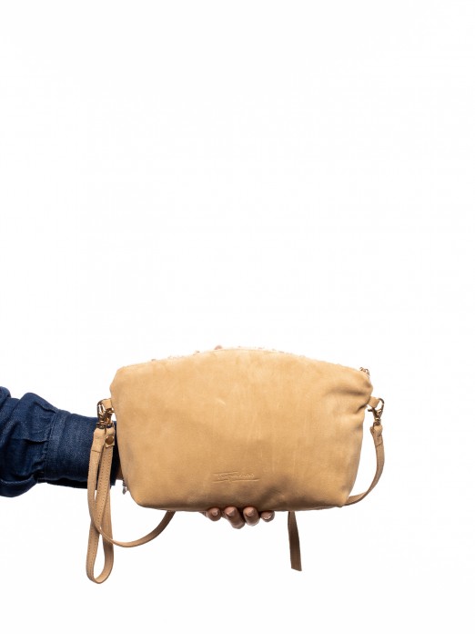 HANDBAG IN SUEDE AND TEXTILE