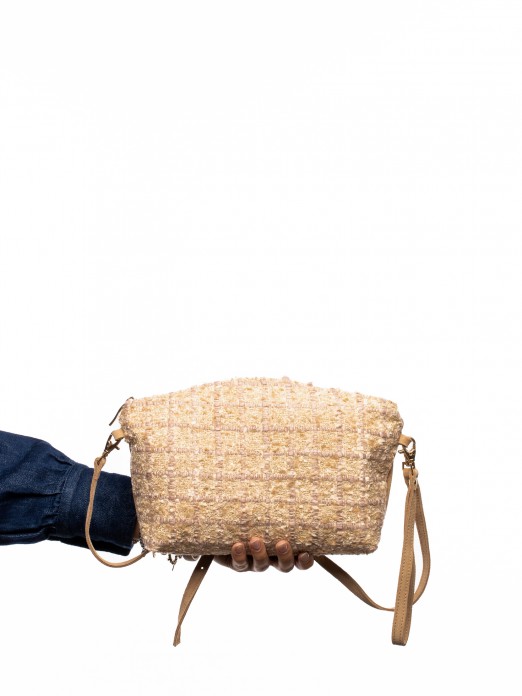 HANDBAG IN SUEDE AND TEXTILE