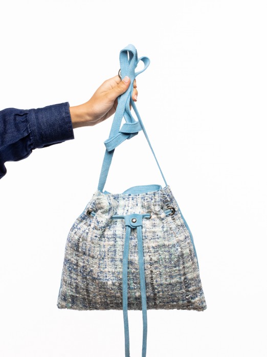 MALA BUCKET EM CAMURA E TECIDO