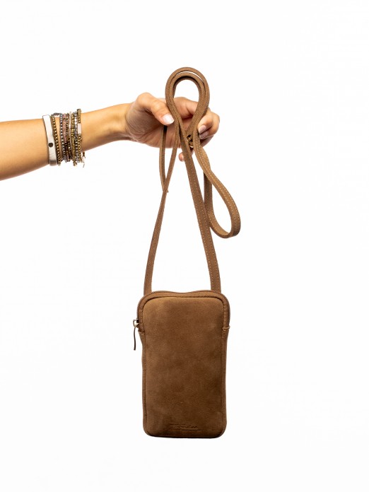 SUEDE MOBILE PHONE BAG