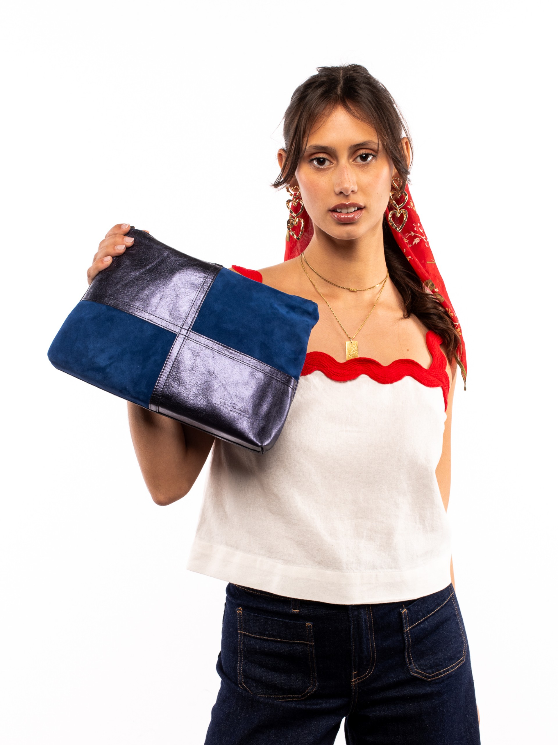 Suede and Leather Handbag